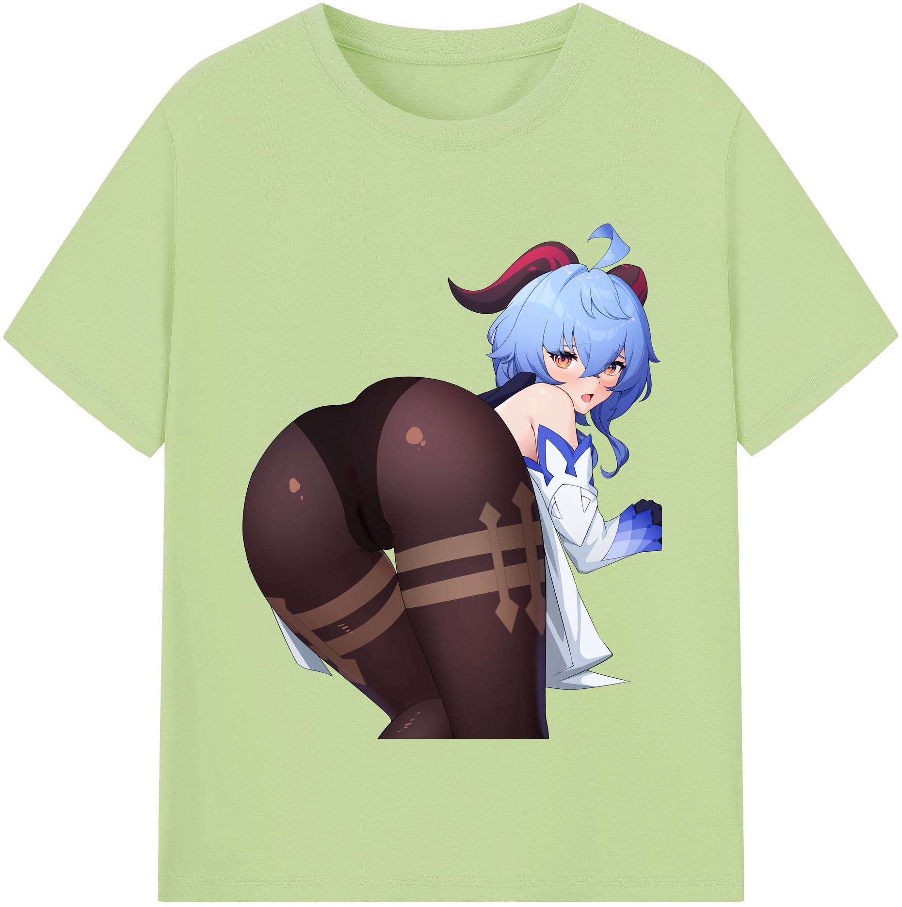 げんし神 甘雨 かんう genshin Ganyu 綿100％半袖Tシャツ（フロントプリント）